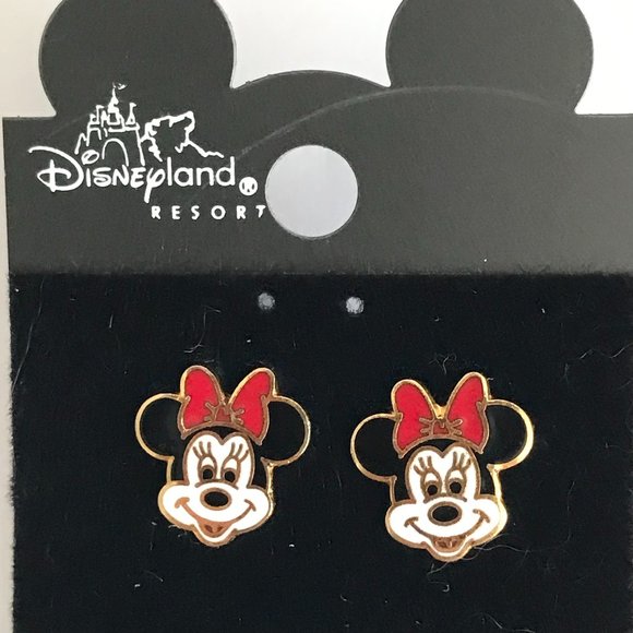 Vintage Disney Minnie Mouse Earrings Post Stud Pierced Disneyana Signed Charms - Picture 3 of 10